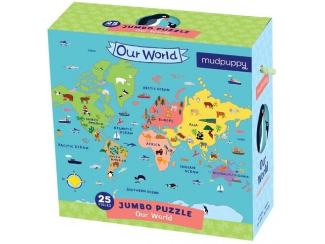 mapa świata puzzle podłogowe jumbo 25 el.