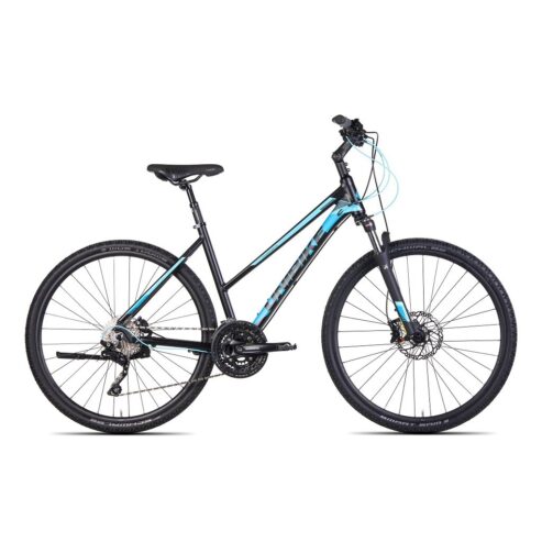 rower crossowy unibike viper lady 2022, kolor czarny-turkusowy, rozmiar 17″