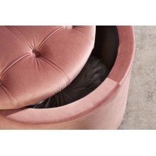 puf z pojemnikiem modern barock 50 cm różowy welurowy