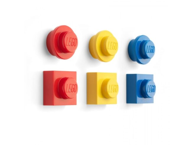 lego classic 43200800 zestaw magnesów (czerwone, żółte, niebieskie)(6 szt.)
