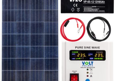 zestaw solarny bateria słoneczna 180w 65ah (panel, przetwornica, akumulator) – tooles.pl