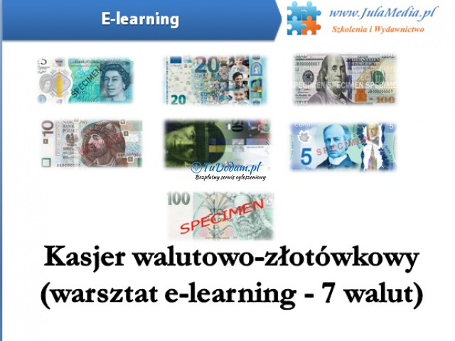 Kurs – Kasjer walutowo-złotówkowy – 7 walut