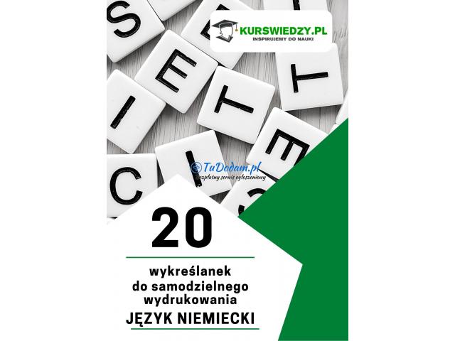 20 wykreślanek do samodzielnego wydruku. Język niemiecki