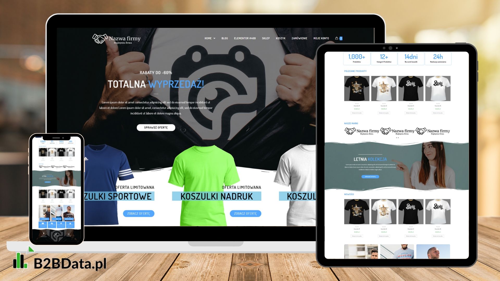 Sklep Z Koszulkami – Szablon Do Wtyczki Elementor