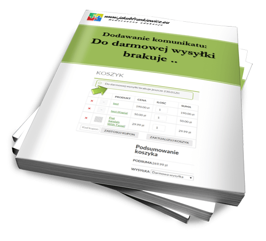WooCommerce  – Dodawanie komunikatu w koszyku: Do darmowej wysyłki brakuje ..