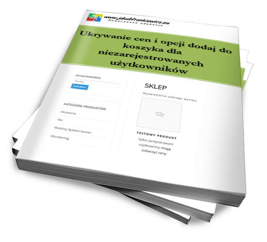 Ukrywanie cen i opcji dodaj do koszyka dla niezarejestrowanych użytkowników