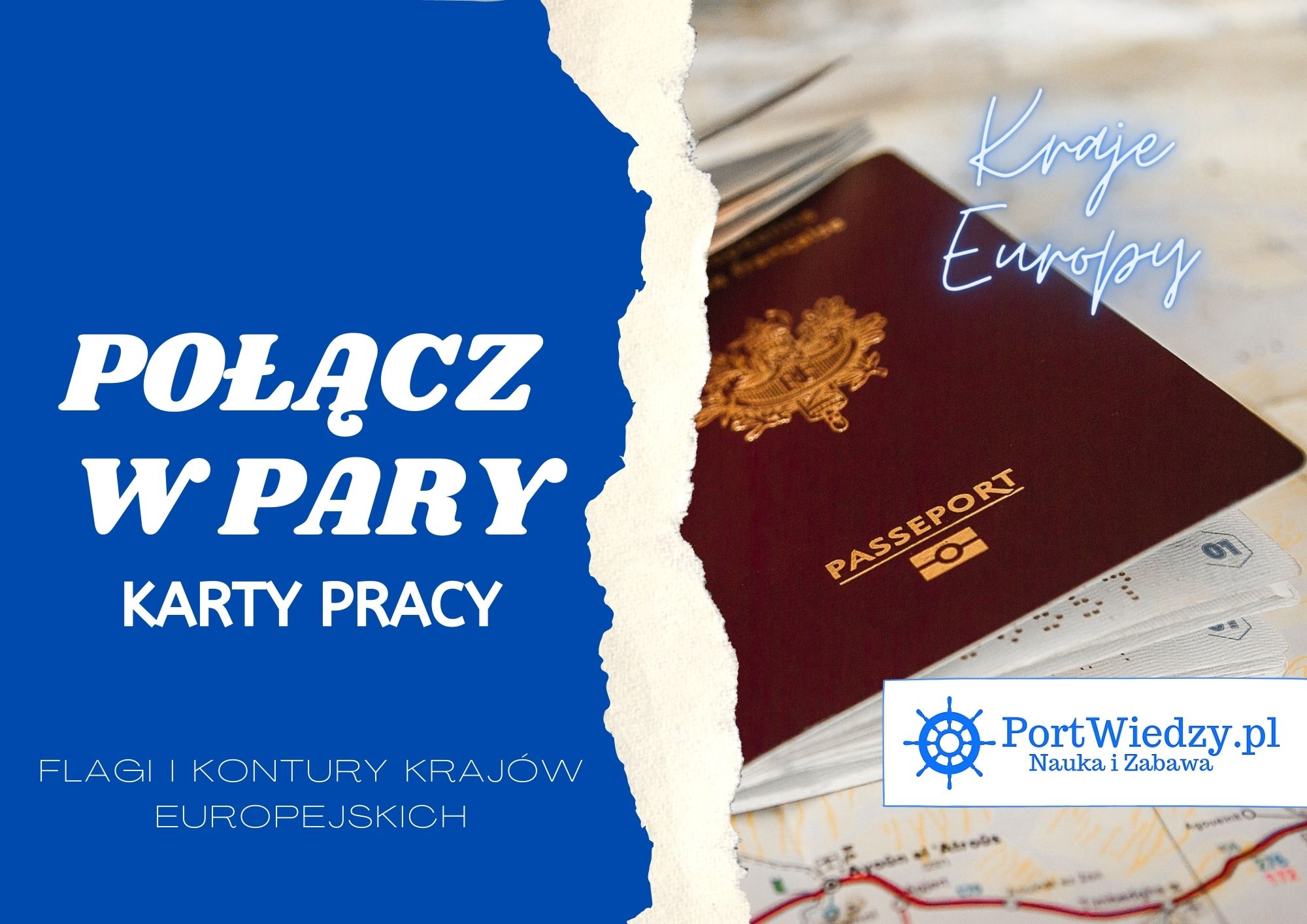 Flagi i kontury krajów europejskich – Połącz w pary