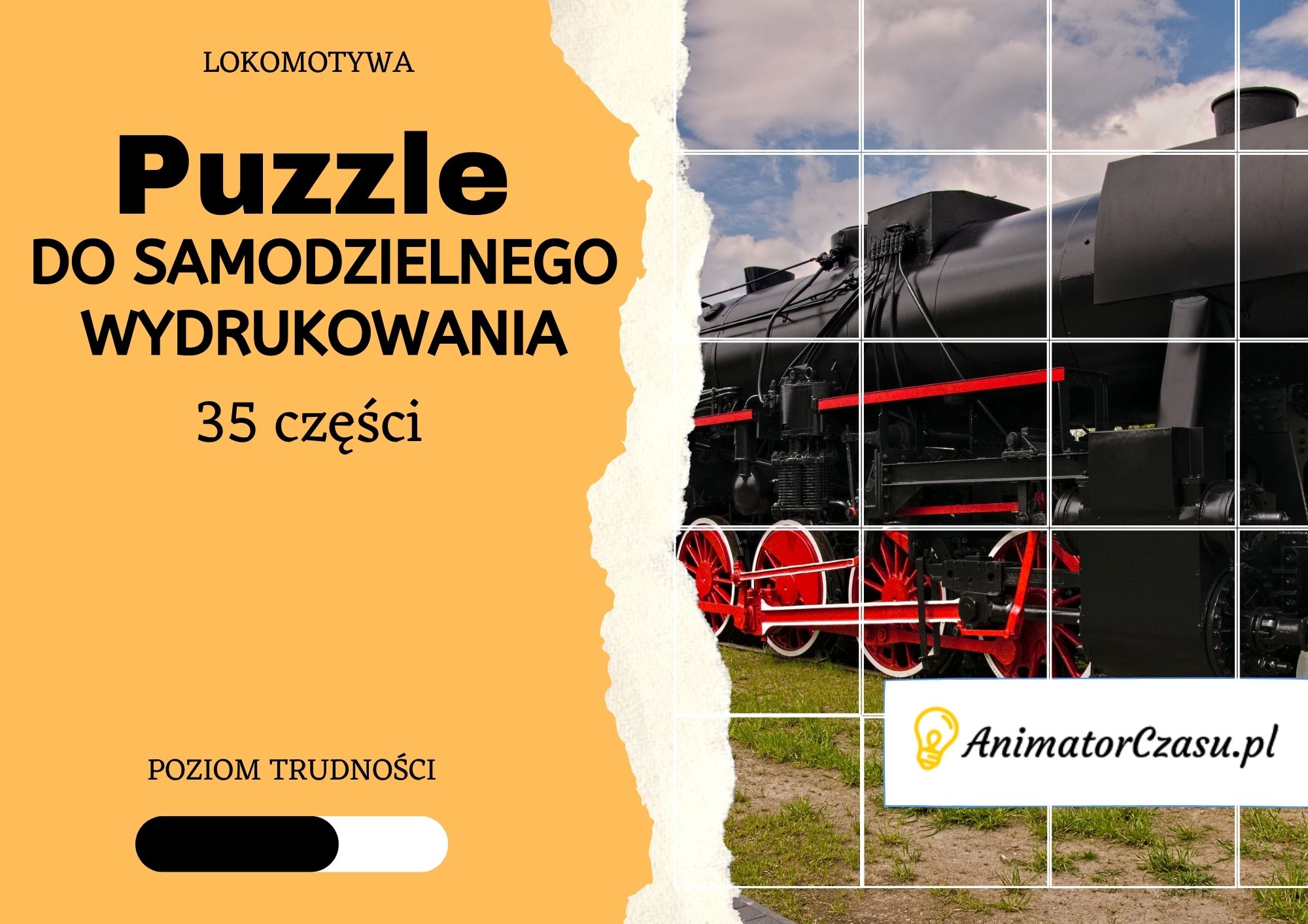 Lokomotywa – Puzzle do wydruku