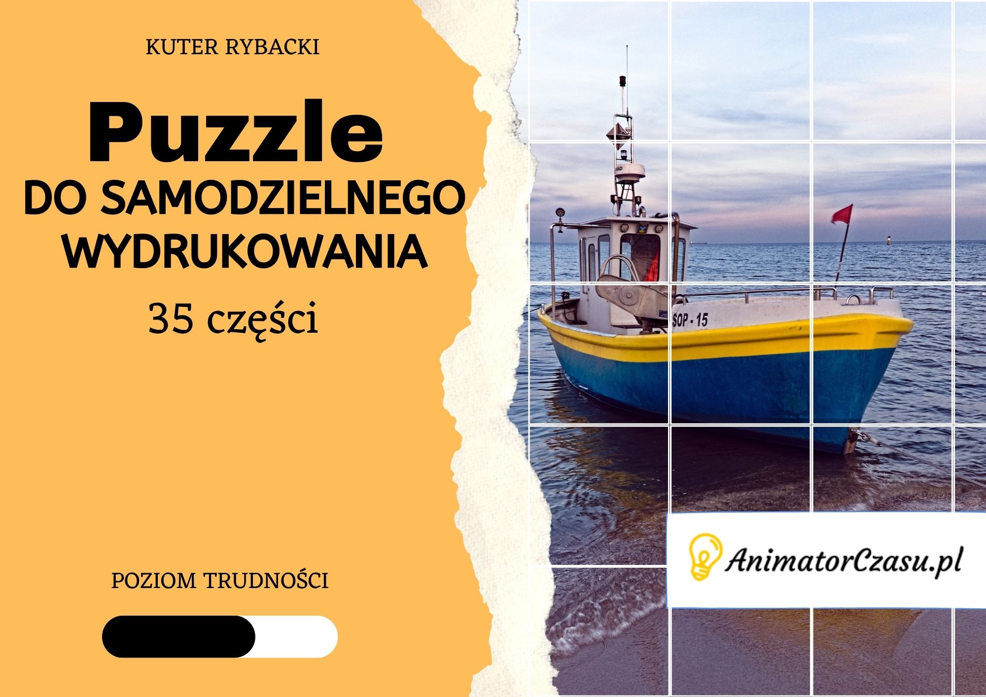 Kuter rybacki- Puzzle do wydruku