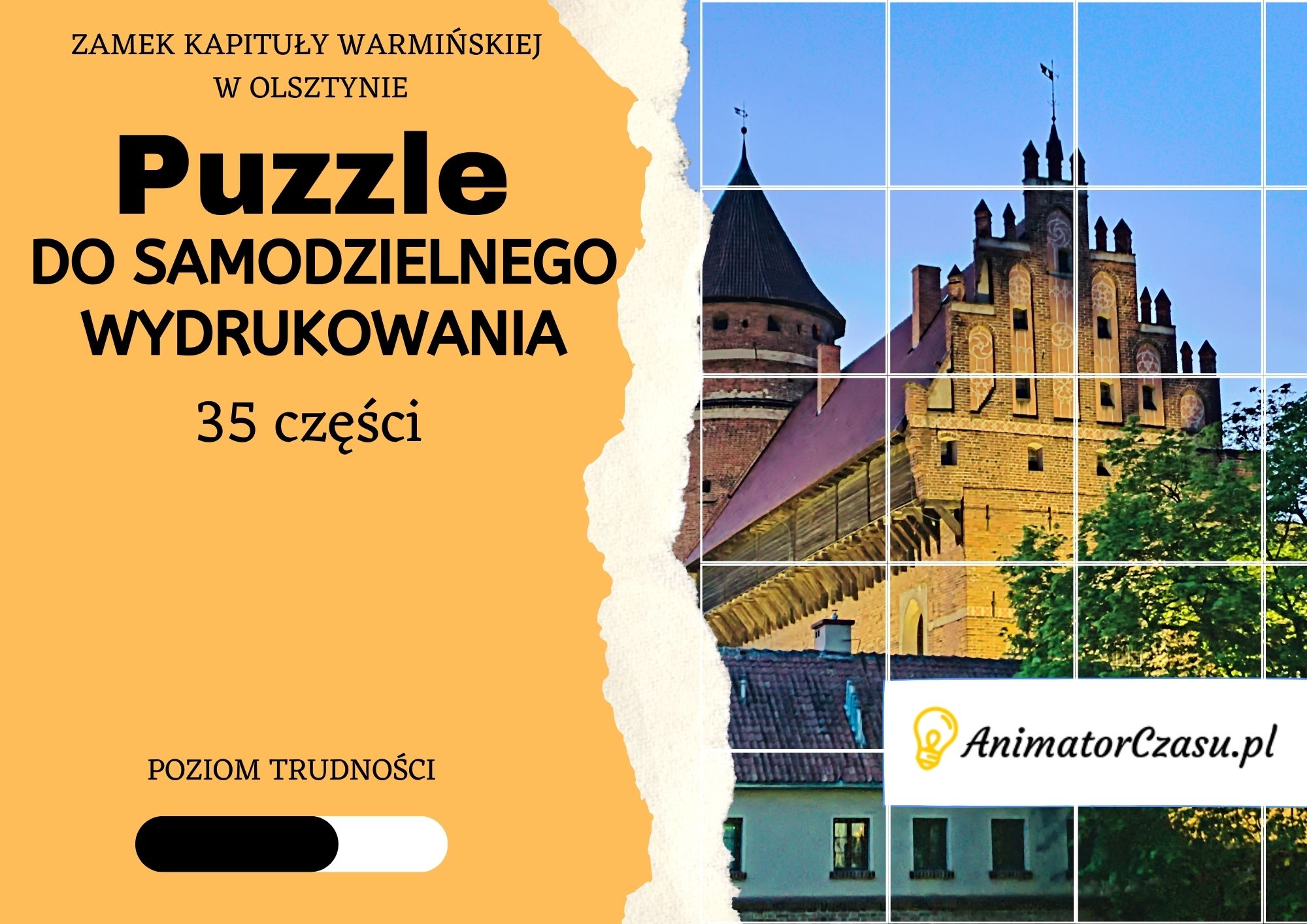 Zamek Kapituły Warmińskie w Olsztynie – Puzzle do wydruku