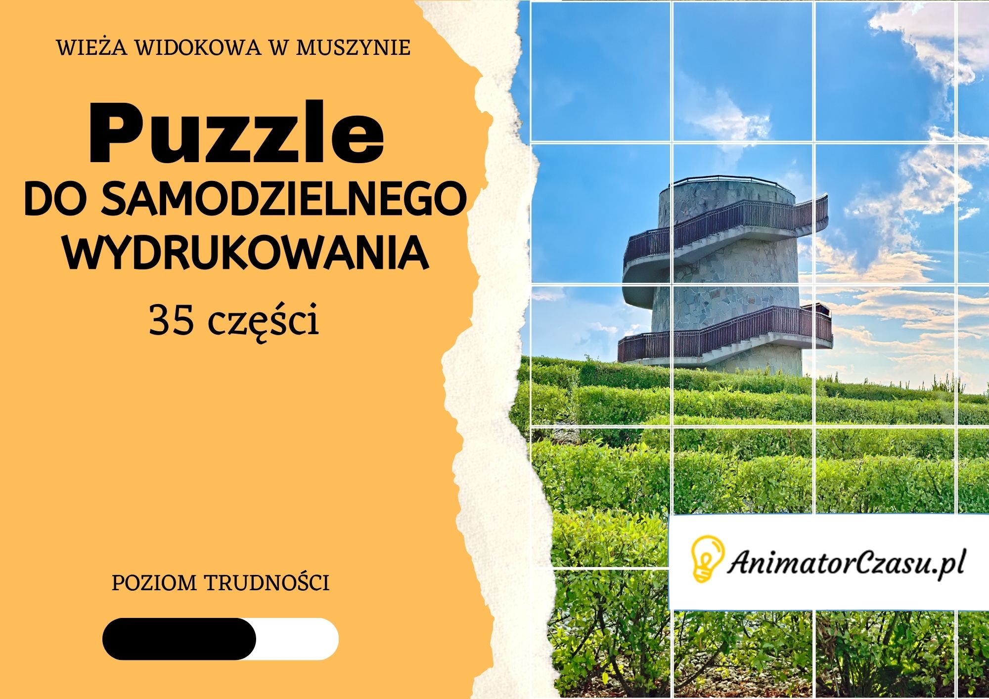 Wieża widokowa w Muszynie – Puzzle do wydruku