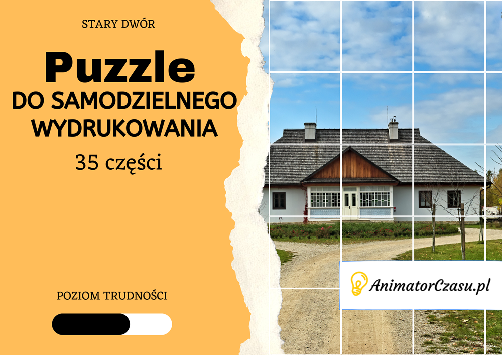 Stary dwór – Puzzle do wydruku