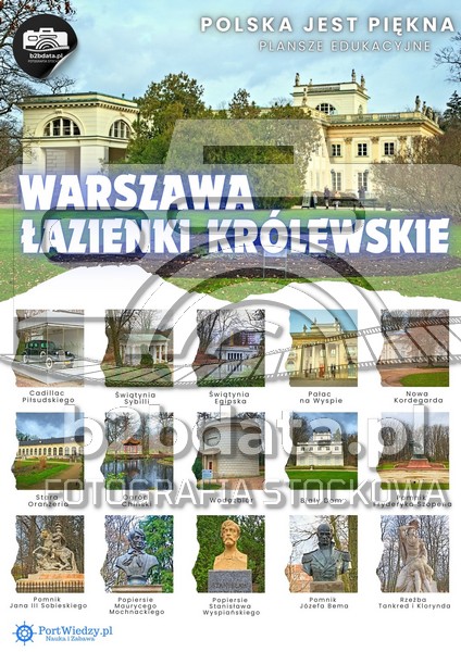 Warszawa. Łazienki Królewskie – Plansza edukacyjna
