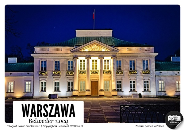 Warszawa. Belweder nocą – Plakat do samodzielnego wydrukowania