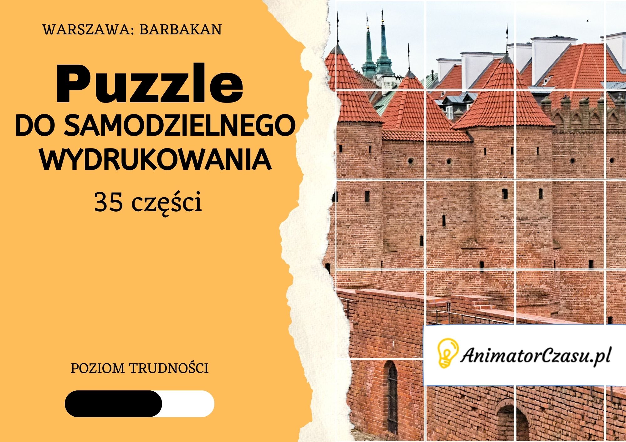 Warszawa. Barbakan – Puzzle do wydruku