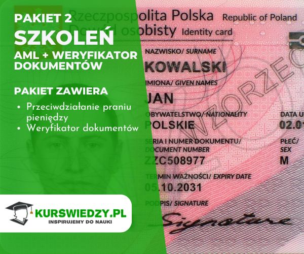 PAKIET: Przeciwdziałanie praniu pieniędzy [AML /CFT] + Weryfikator dokumentów