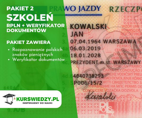 PAKIET: Rozpoznawanie autentyczności polskich znaków pieniężnych + Weryfikator dokumentów
